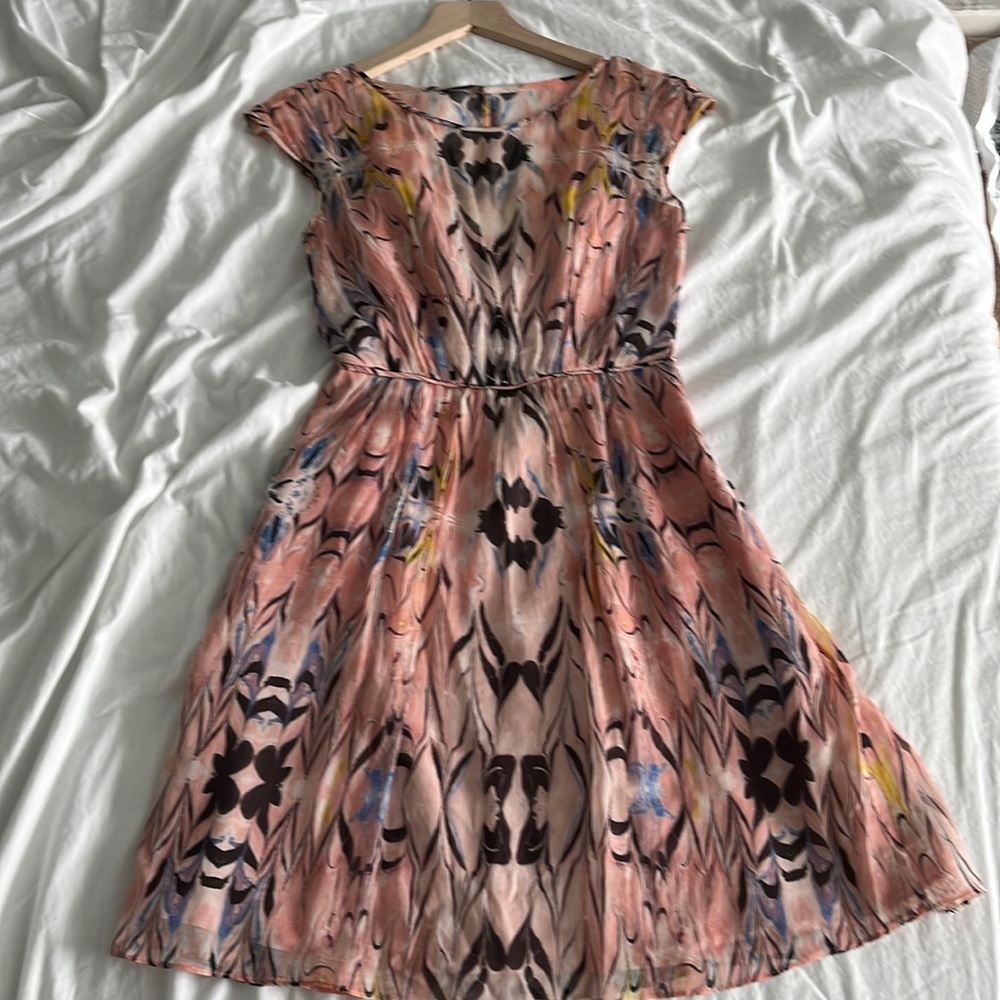 J. Crew pink chiffon dress 00